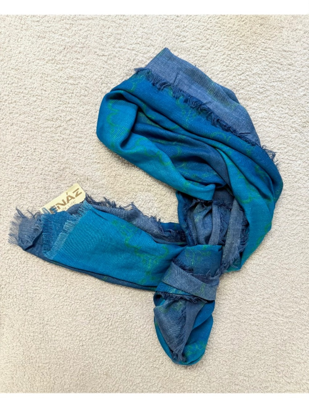 Wrap Scarf Blue Green Modal NWT